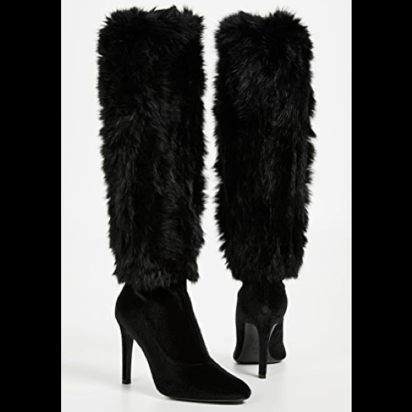 giuseppe zanotti NIB 💯fur & velvet high boots - Picture 6 of 16